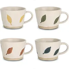 Leaf Mug, 11 oz Ceramic Coffee Cup for Tea Latte Cappuccino