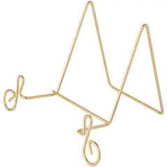 Bard's Music Note Scroll Gold-toned Wire Easel Stand, 3.5" H x 5.5" W x 4.25" D