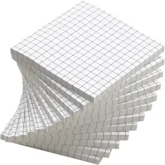 (12 Pad) Lined Grid Sticky Notes, Self-Stick Notes, Easy to Post for School, Office, Notebook, White Color Pads/Pack