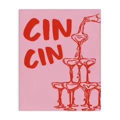 Stupell Industries Cin Cin Champagne Tower Canvas Design by House of Lulu