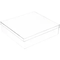 Pioneer Plastics 062C Clear Square Plastic Container, 5.25" W x 5" D x 1.375" H