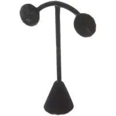Plymor Black Velvet Light Post Style, Single Pair Earring Display Stand, 3.75" W x 1.25" D x 4.5" H