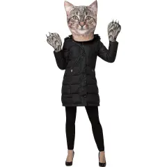 Kitty Costume Kit Poly Foam Mask Mitts Realistic Photo Print