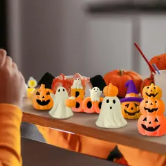 6 Pcs Halloween Ceramics to Paint Ceramics Pumpkin Boo Ghost Halloween Ready to Paint DIY Figurines