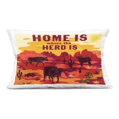 Stupell Industries Western Home Where Herd Is Indoor Pillow, 14 x 7 x 20