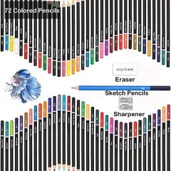 Colored Pencils for Adult Coloring Book,Set of 72 Colors,Artists Soft Core with Vibrant Color,Ideal for Drawing Sketching Shading,Coloring Pencils for Adults Beginners kids