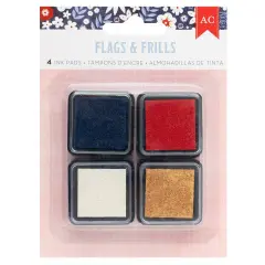 American Crafts Flags And Frills Ink Pads-4/Pkg