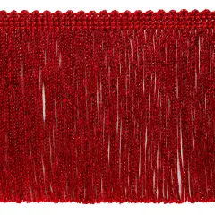 5 Yards of 4" Metallic Chainette Fringe Trim | 5 yard cut Red
