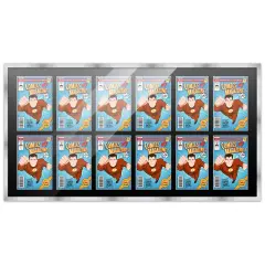 Comic Book Display Frame for Silver Age Comics Published Between 1956 and 1970 - Silver Wood Comic Frame With Black Mat for 7.125x10.5 Comic, 18 Frame Sizes