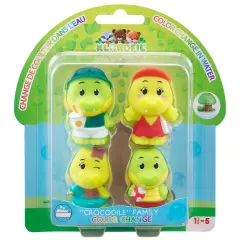Timber Tots: Crocodile Family - 4 Character Set, Toy Figurines Change Color In Water, 1.75-2" Animal Miniatures w/ Unique Details, Kids-Toddlers 18Mo+