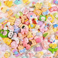 60Pcs Mixed Colors Slime Charms Assorted Cute Decoden Embellishments