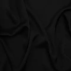 1 Yard Black Hammered Polyester Satin 56" Width Designer Deadstock Fabric