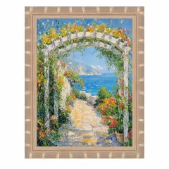 Boho Silver Bamboo Wood Picture Frame 26x26 frame