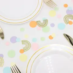 Rainbow Confetti, 240 PCS Pastel Confetti for Pastel Rainbow Party Decorations and Pastel Baby Shower Decorations, Multicolor Tissue Paper Confetti for Rainbow Theme Birthday Party Decorations