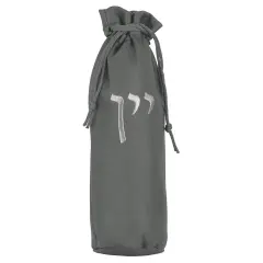 Leatherette Drawstring Pouch for Wine Grey