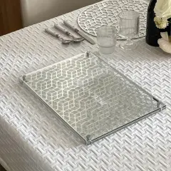 Glass and Mirror Laser Cut Challah Board Gold