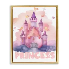 Stupell Industries Pastel Princess Castle Floating Frame By Jesse Keith
