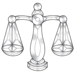 9" x 8-1/2" Exquisite Clear Glass Scale of Justice Bevel Cluster EC144