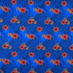 1 Yard Tiare Waves Polynesian Tattoo Polyester Fabric For Clothing Crafts And Cultural Projects 60 Inch Width Blue