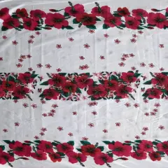 1 Yard Hibiscus Triple Border Polyester Fabric, 60 Inches Width, Durable Print Textile Pink