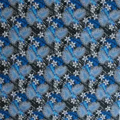 1 Yard Tiare Split Leaf Monstera Poly Cotton Fabric For Sewing Crafts And Home D&eacute;cor Projects 44/45 Inches Royal