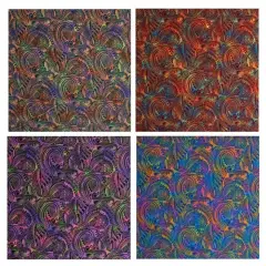 1 Yard Traditional Polynesian Tattoo Watercolor Fabric 100% Polyester, 36in L x 45 in W