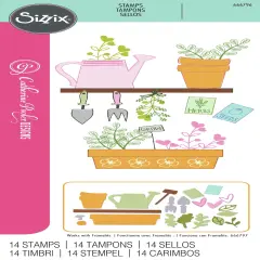 Sizzix Clear Stamps By Catherine Pooler 14/Pkg-Greenhouse Finds