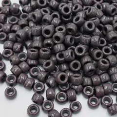 MIIIM 1200PCS 6x9mm Dark Pony Beads Bulk, Kandi Beads for Bracelets Making Kit, Hair Braids Crafts for Jewelry Making (Chocolate Brown)
