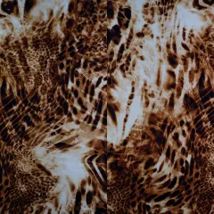 1 Yard Ghost Crepe Animal Print Woven Fabric Stretchy Durable Drapery 57/58" Width TAUPE