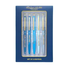BLUE MOTIVATIONAL PEN SET