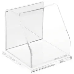 Plymor Clear Acrylic Slanted Front Display Case, 4" x 4" x 4" Clear (Mirrored)