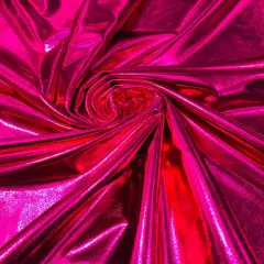1 Yard Shiny Metallic Foil Lame Spandex Fabric Stretch Activewear Material 58-60 inches width Fuchsia