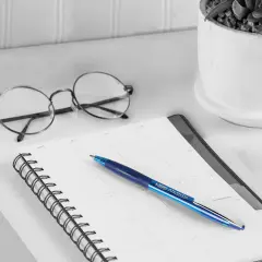 BIC Glide Blue Retractable Ballpoint Pens, Medium Point (1.0mm), 12-Count Pack, Ultra Smooth Writing Blue Pens