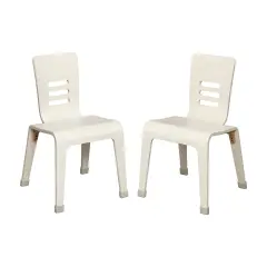 Bentwood Chair, 16in Seat Height, Stackable Seats, 2-Pack White Wash