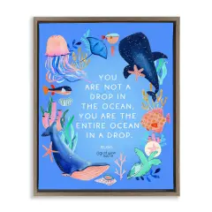 Stupell Industries Entire Ocean In A Drop Floating Frame, design by Glad You're Here Co.
