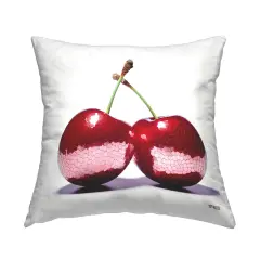 Shining Cherry Fruits Design by RB Throw Pillow 