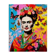 Stupell Industries Eccentric Butterflies Frida Canvas Wall Art Design by Jess Stempel