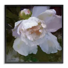Stupell Industries Ruffled Petals White Flower Framed Giclee Wall Art Design by Katie Swatland