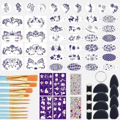 70Pcs Elven Princess Face Paint Stencils(	Multi-color)