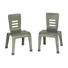 Bentwood Chair, 14in Seat Height, Stackable Seats, 2-Pack Grey Wash