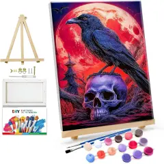 Halloween Paint by Numbers Kit - 8x12 Inch (Skull 42)