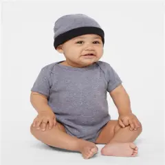 Rabbit Skins&reg; Infant Baby Rib Bodysuit Short Sleeve Granite heather