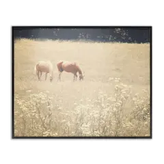Stupell Industries Pair of Horses Grazing Framed Giclee Wall Art Design by Graffi*tee Studios