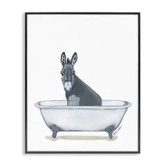 Stupell Industries Donkey in Tub Sketch Framed Giclee Wall Art Design by Amber Sterling