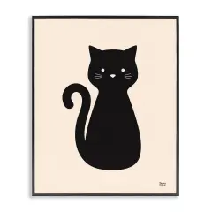 Stupell Industries Feline Grace Black Cat Framed Giclee Wall Art Design by Jessica Beck