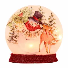 Stony Creek 7.0 Inch Joyful Winter Round Orb Christmas Lighted Glass Accent , Christmas Decor Electric Christmas DEER