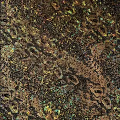 1 Yard Snake Flocking Glitter Hologram Nylon Spandex Fabric for Performance Wear, DIY Projects 60 Inch Width Gold