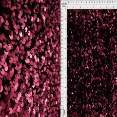 1 Yard Poly Spandex Velvet Sequin Fabric Soft Shiny Glamorous 52" Width WINE