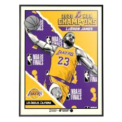 Phenom Gallery Los Angeles Lakers 2020 NBA Champions LeBron James 18" x 24" Deluxe Framed Serigraph