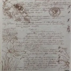 Timeless Script Designer Printed AIDA Fabric. Canvas for embroidery with an applied backgroundKF-1359A